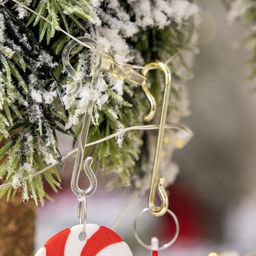 50 PCS Transparent S-Shaped Hooks For Christmas Ornaments