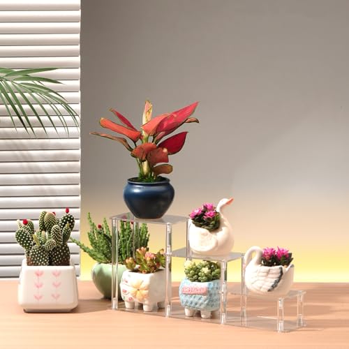 3 Tier Clear Acrylic Display Risers Stand Shelf, Acrylic Stands Display for Collectibles Pop Figure Models Perfumes Jewel,Action Figures Stand Organizer - color: 3 Tier/Model 3