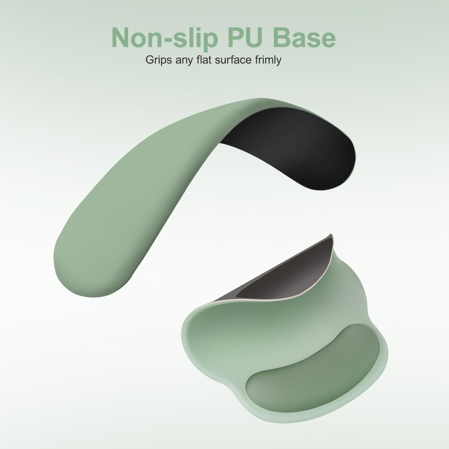 MOSISO Wrist Rest Support for Mouse Pad&Keyboard Set, Circle Curved Ergonomic Mousepad&Coaster Non-Slip Base Home/Office Pain Relief&Easy Typing Pad with Soft Cloth&Silicone Lining, Antique Green