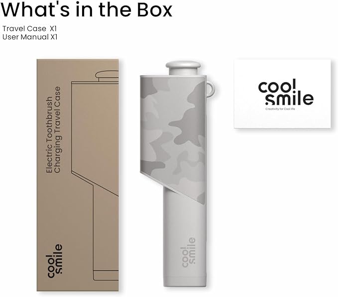 CoolSmile Charging Travel Case Compatible with Oral B Electric Toothbrushes, Fits Oral-B pro 2/ pro 3, pro 600/700/ 1000/1500/ 2000/3000/ 3500/5000/ 7000/ io2/ io3/ io4/ io5/ io6, Grey