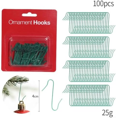 100 Pack Christmas Tree Ornament Hooks
