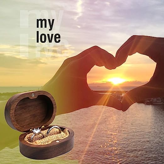 molchagar Ring Box for Wedding Ceremony, 2 Slots Ring Box, It Was Always You Commitment of Love Engraved Wooden Ring Holder for Engagement, Propose, Lover's Birthday Jewelry Gift Box…