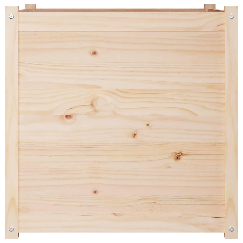 Molumvel Square Garden Planter Box 27.6 in Solid Pinewood Outdoor Large Flower Pot for Backyard Patio Balcony Decorative Herb Vegetable Raised Bed