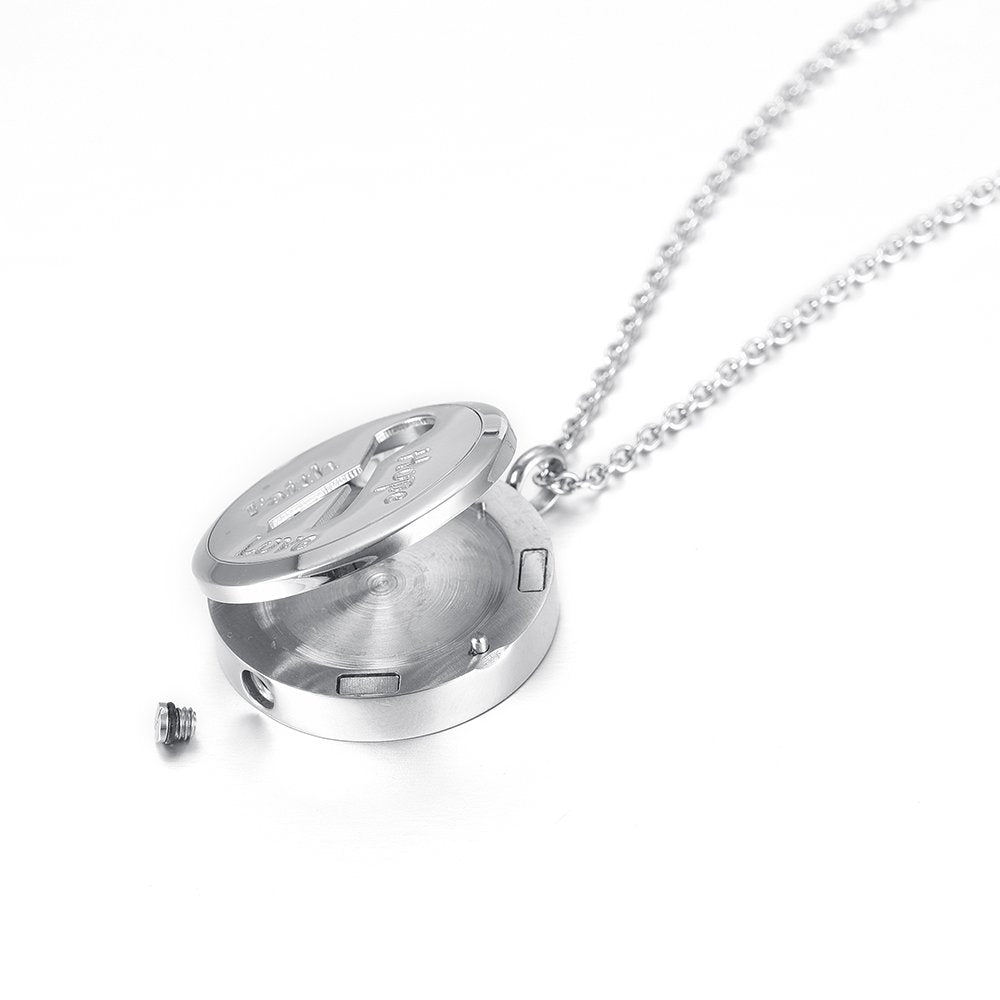 mingkejw Essential Oil Diffuser Necklace Aromatherapy Pendant Locket Jewelry Stainless Steel Perfume Necklace| 22’’ Adjustable Chain| 12 Refill Pads| Gift Box