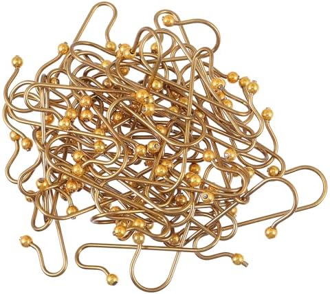 ibasenice 40Pcs 40Pcs Metallic S-Shaped Xmas Hanging Hooks with Beads Multi-Functional Ornament Hangers for Christmas Tree Decorations Party and Home Use