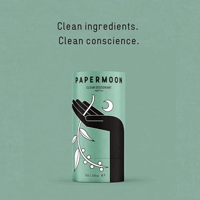 PAPERMOON WATTLE CLEAN DEODORANT PLASTIC FREE ALUMINIUM FREE AUSTRALIAN MADE