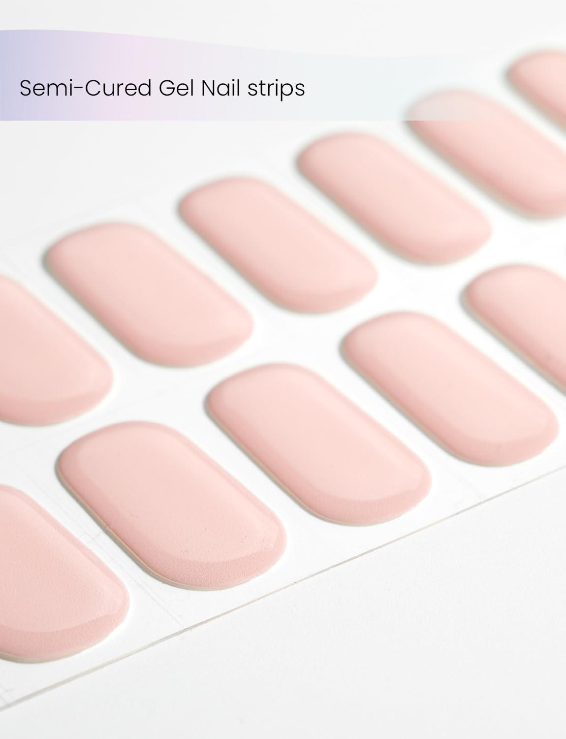 Oauee Semi Cured Gel Nail Strips | Built-In Gel Top Coat | UV Light Required | Salon Quality, Easy Application And Removal (Gray flash)