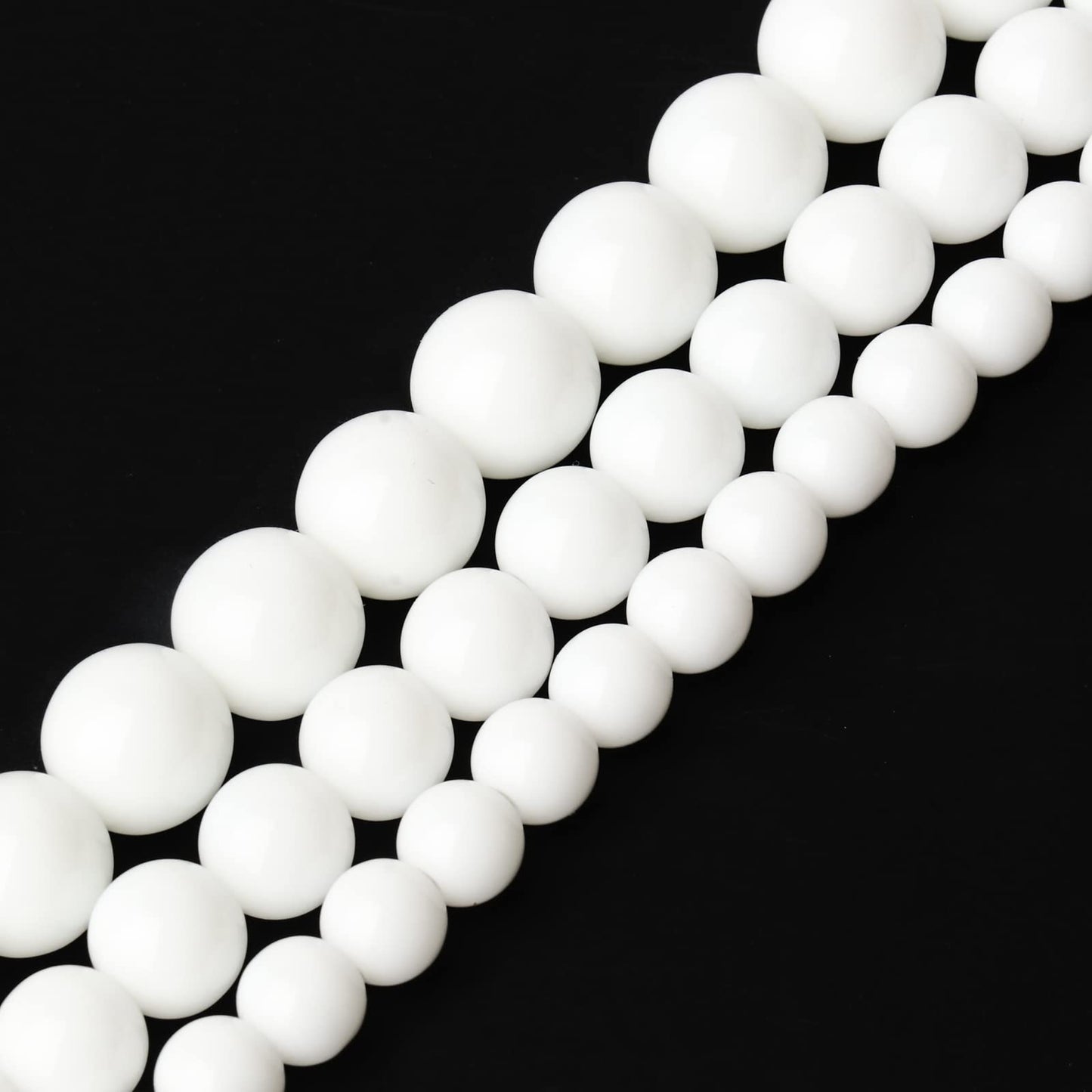 Song Xi White Tridacna Natural Stone Beads for Jewelry Making - 6mm Gemstone Beads