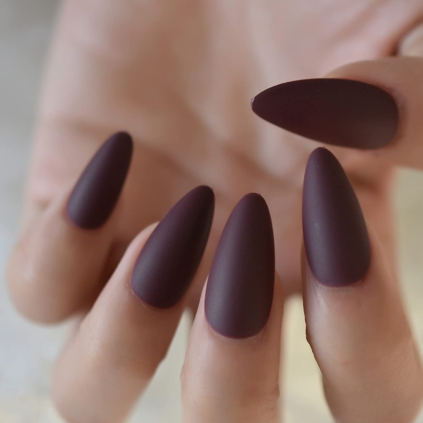 EchiQ 14 Packs Press on Nails Medium Almond Shape Stiletto Artificial False Nails With Design Faux Ongles Matte 336pcs
