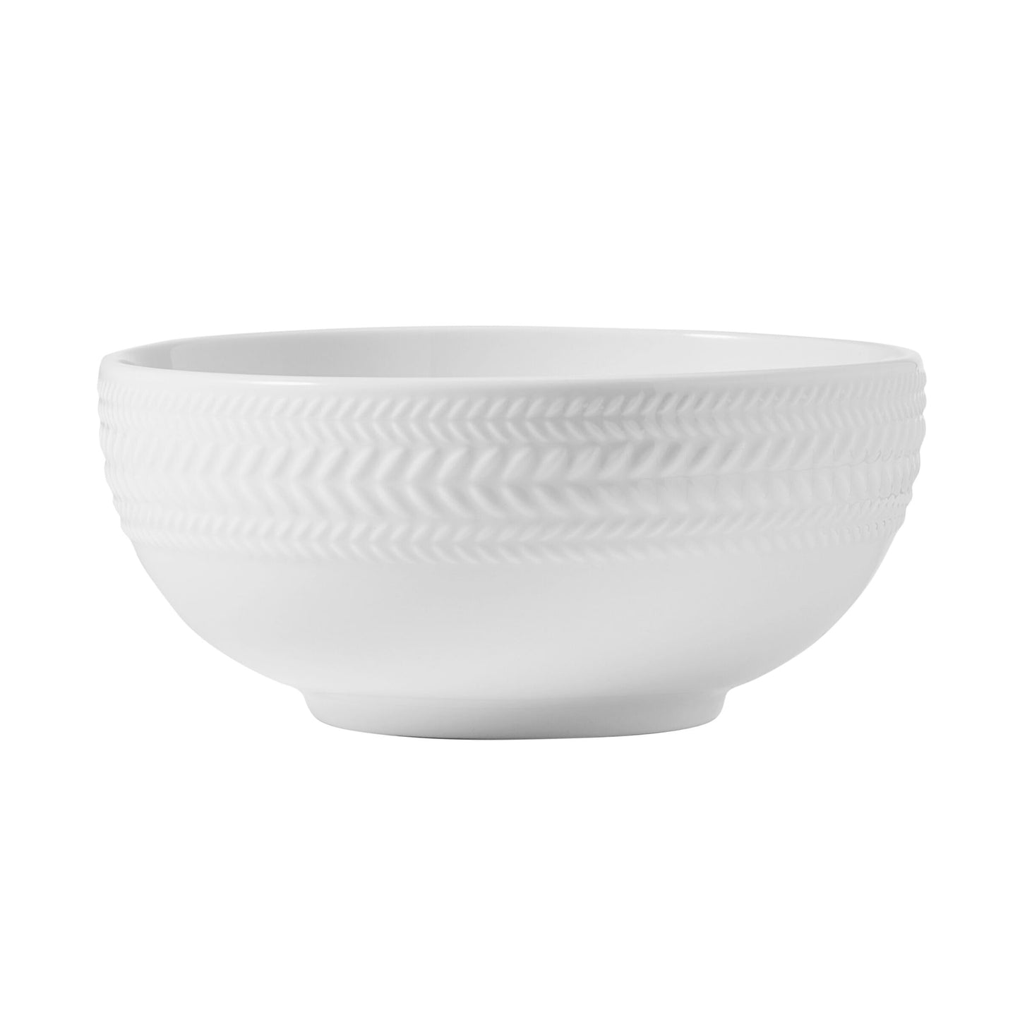 Pfaltzgraff Josephine 24-Piece Dinnerware Set, Porcelain Dish Set with Embossed Basket Weave Design, Service for 8, White Plates and Bowls Sets, Microwave and Dishwasher Safe
