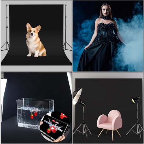 UTEBIT Black Backdrop 10x10FT, Black Photo Backdrops for Photoshoot, Chromakey Polyester Fabric Pure Black Photo Backdrop Curtain for Portrait Photoshoot Party Photography Video (Backdrop Only) - size: 10x10ft