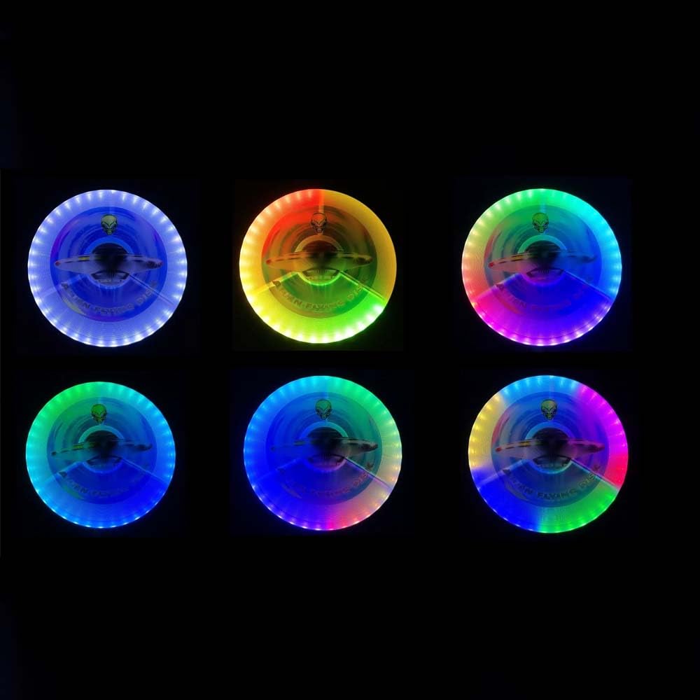 LETAO RGB Flying Disc - 38 LEDs, 12 Lighting Modes, Rechargeable, Waterproof, Lightweight & Safe for Kids & Adults