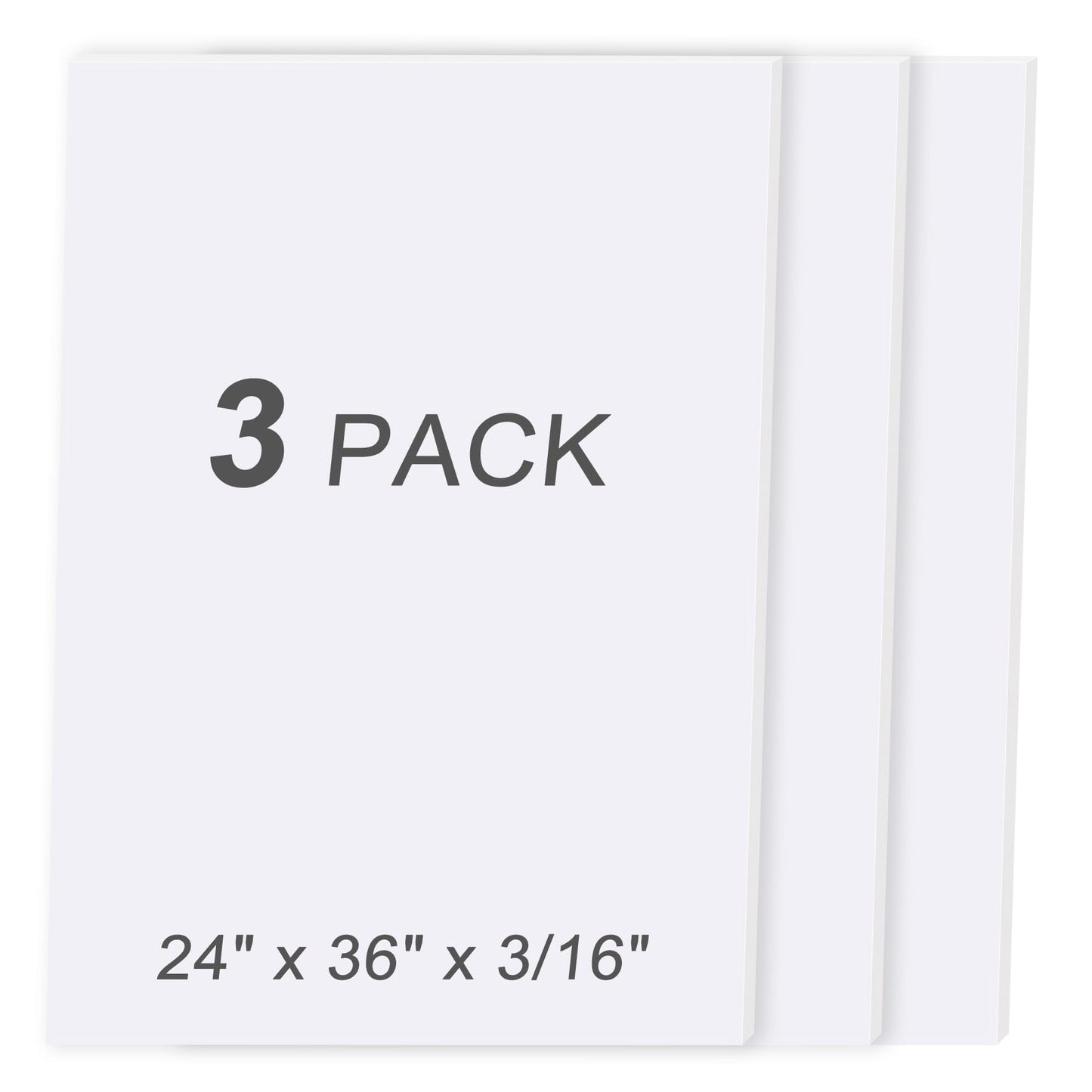 MYFAMIREA 3 Pack White Foam Board 24" x 36", 3/16" (5MM) Thick Board Poster Acid-Free Foam Core, Double Sided Foamboard Sheets for Projects, Art, Craft, Presentations and Wedding Signage