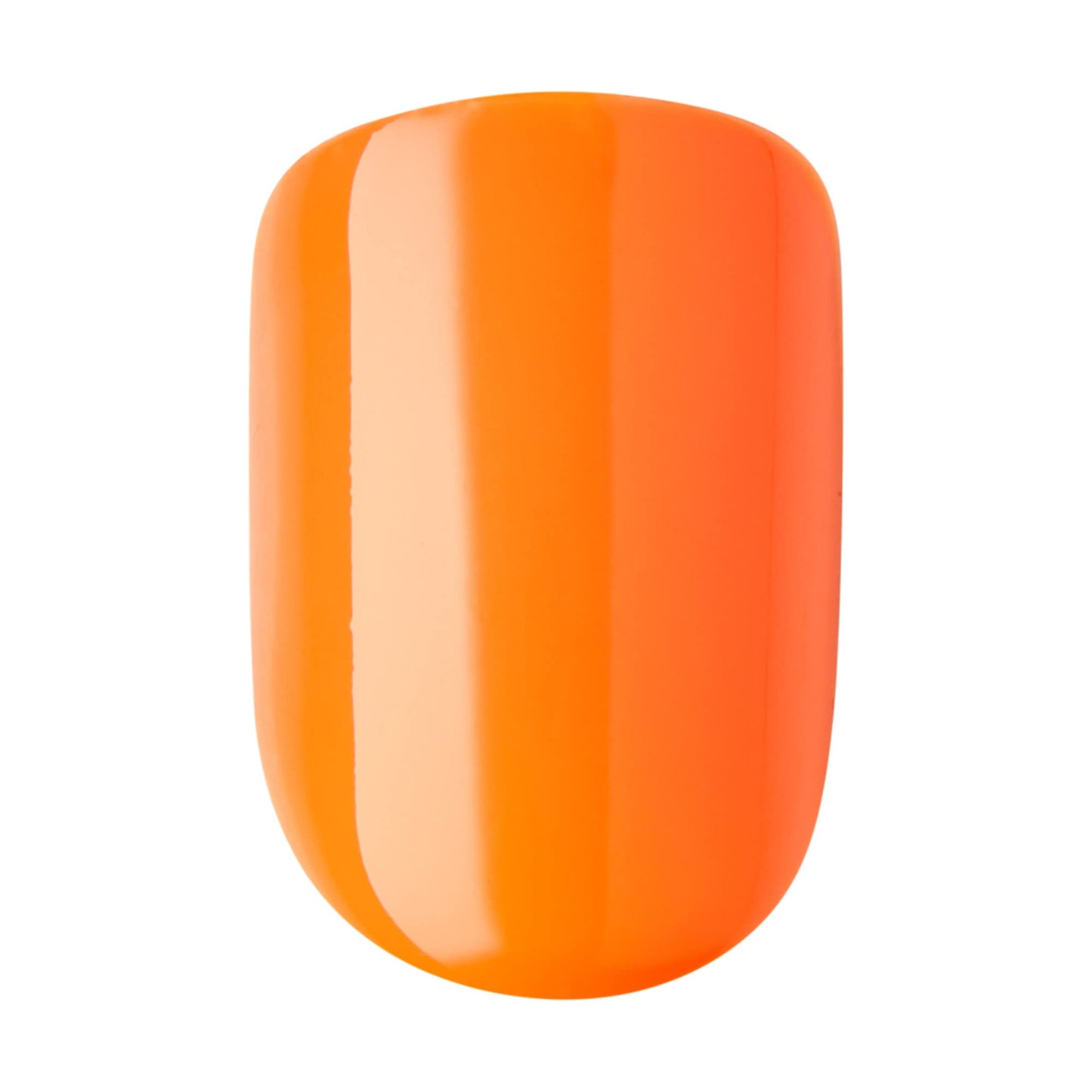 Impress Color Press On Nails, ‘'Sweet Mango', Solid Orange, Short Squoval, PureFit Technology, Patented Super Hold Adhesive, Chip Proof, Smudge Proof, Mini Nail File, Manicure Stick & 30 Fake Nails