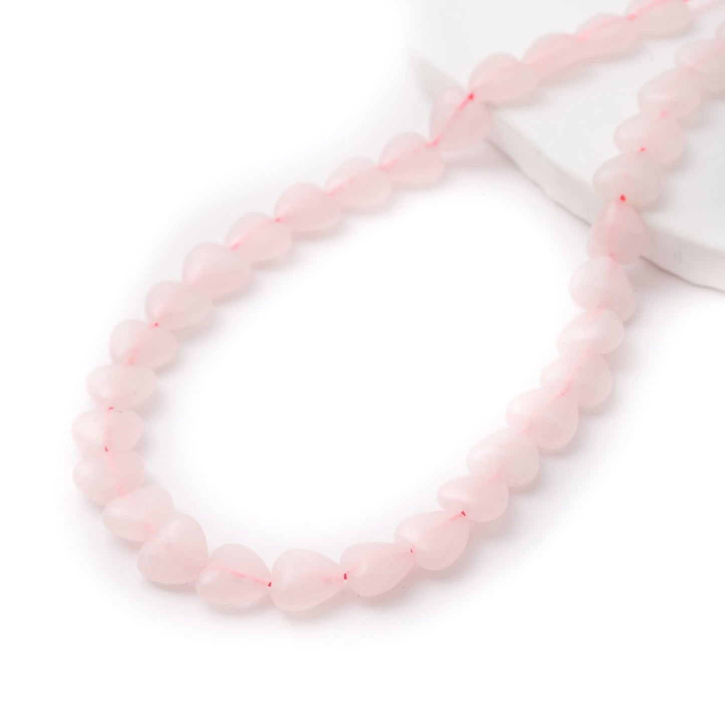 Natural Heart Shaped Rose Quartz Stone Beads 10mm Loose Crystal Healing Beads for DIY Necklace Bracelet Making Gemstone Craft Supplies