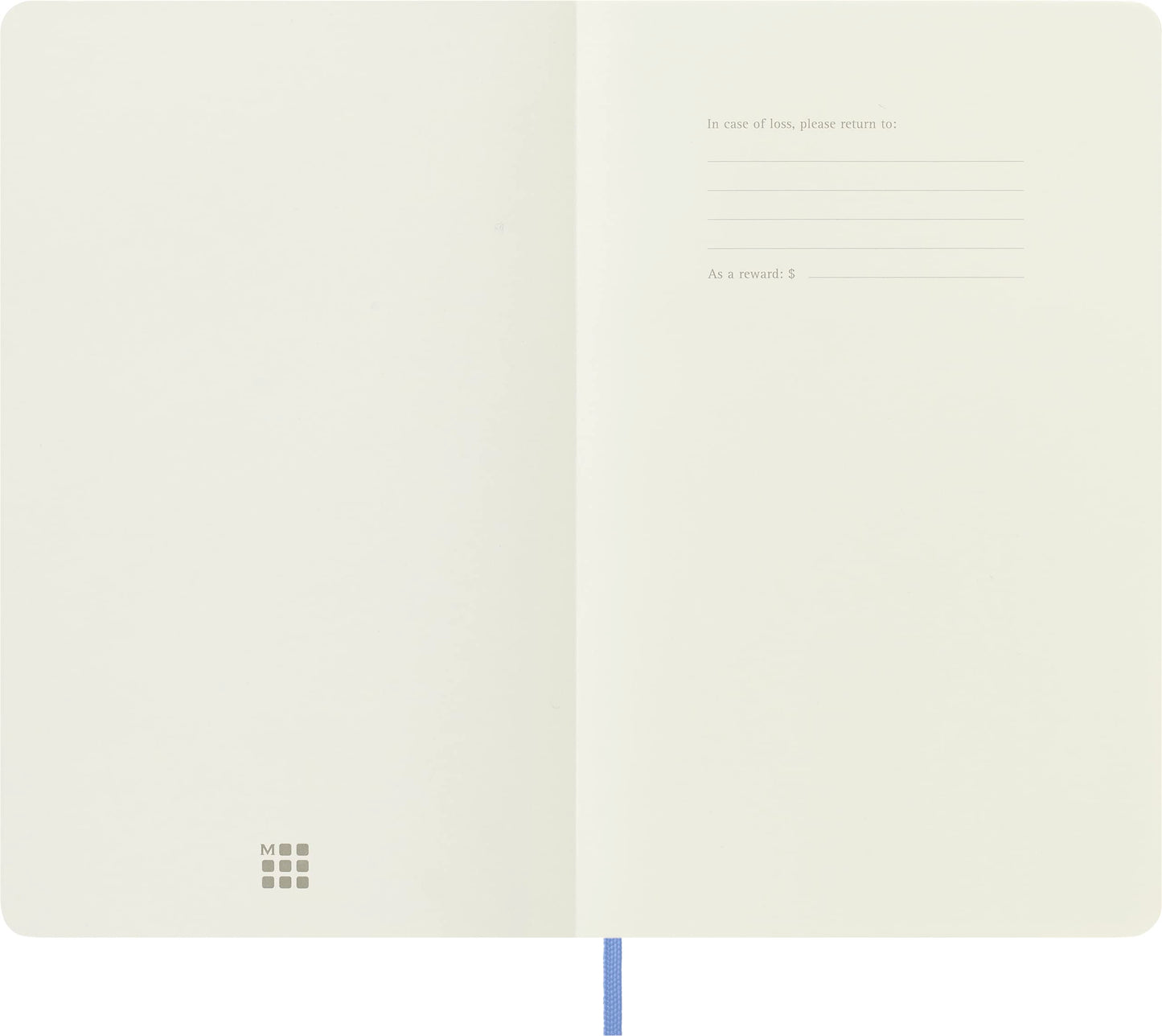 Moleskine Classic Notebook, Soft Cover, Large (5" x 8.25") Plain/Blank, Hydrangea Blue, 192 pages