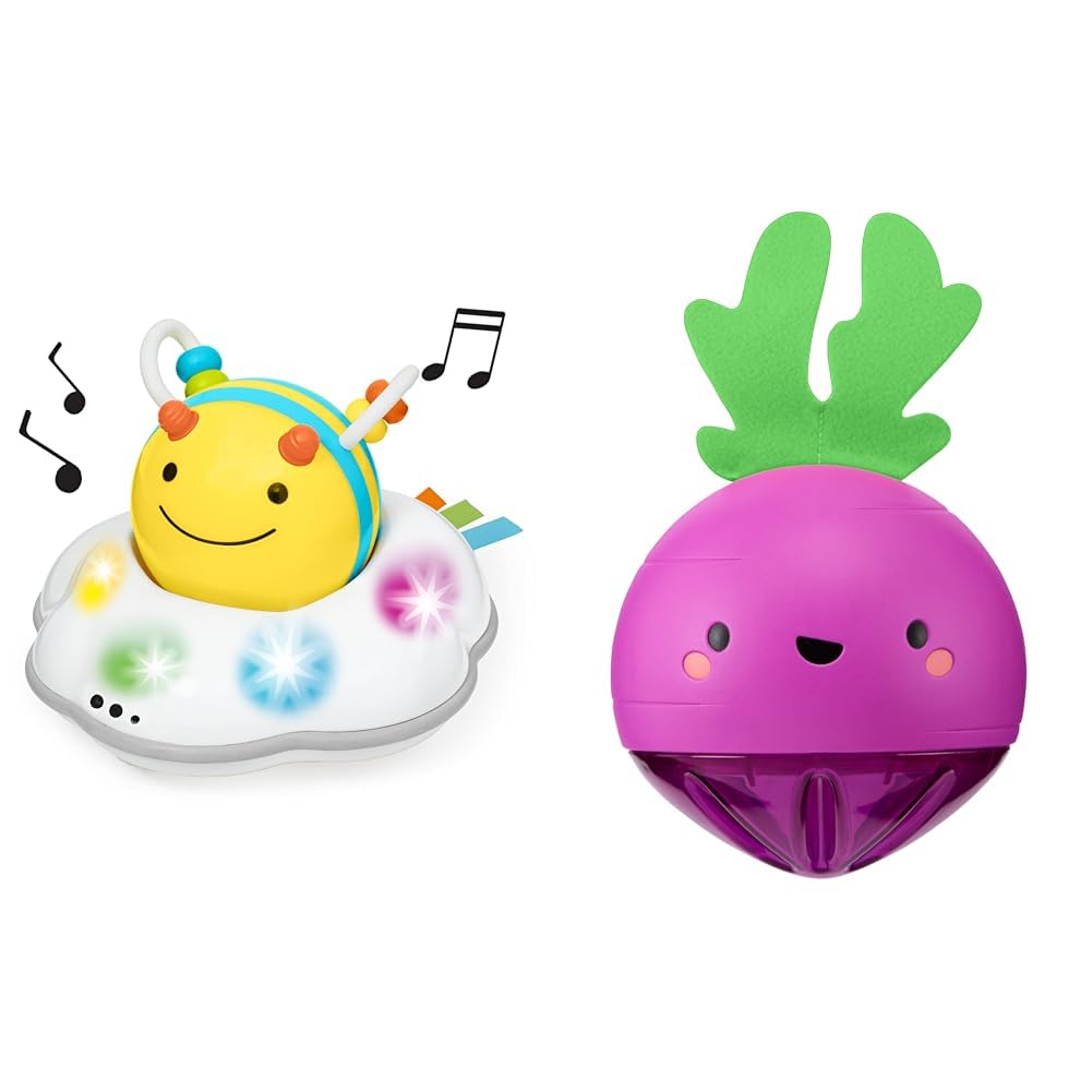 Skip Hop Baby Crawl Toys - 3-Stage Developmental Bee & Motion-Activated Musical Beetbox Ball
