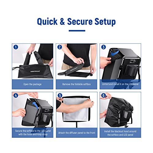 NEEWER 12.2"x11.4" Foldable Softbox Diffuser with Grid and Bag for NL660/SNL660/RGB660/RGB660 Pro/RGB660 PRO II LED Video Light Panel, Studio Photo Portrait Photography YouTube Video Soft Lighting - style: Softbox