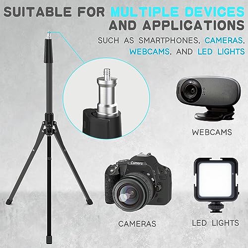 UBeesize 92’’ Cell Phone Tripod Stand with 16.5’’ Gooseneck and Remote, Overhead Tripod with Adjustable 360°Ball Head & Phone Holder for iPhone17 Pro Max/Pro/Plus/ /16/15/14/13, Android Cell Phone - color: Black, size: 92in