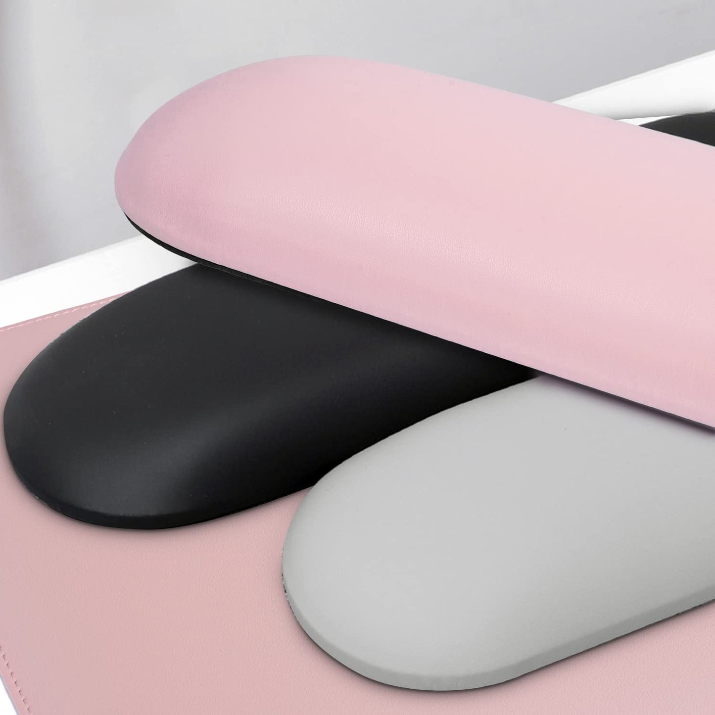 MERTERFLY Nail Arm Rest Pillow and Mat Luxury Salon Manicure Armrest Cushion Nail Art Hand Holder Manicure Hand rest Cushion Pad Tool for Nail Tech Manicurist (With Mat, Pink)