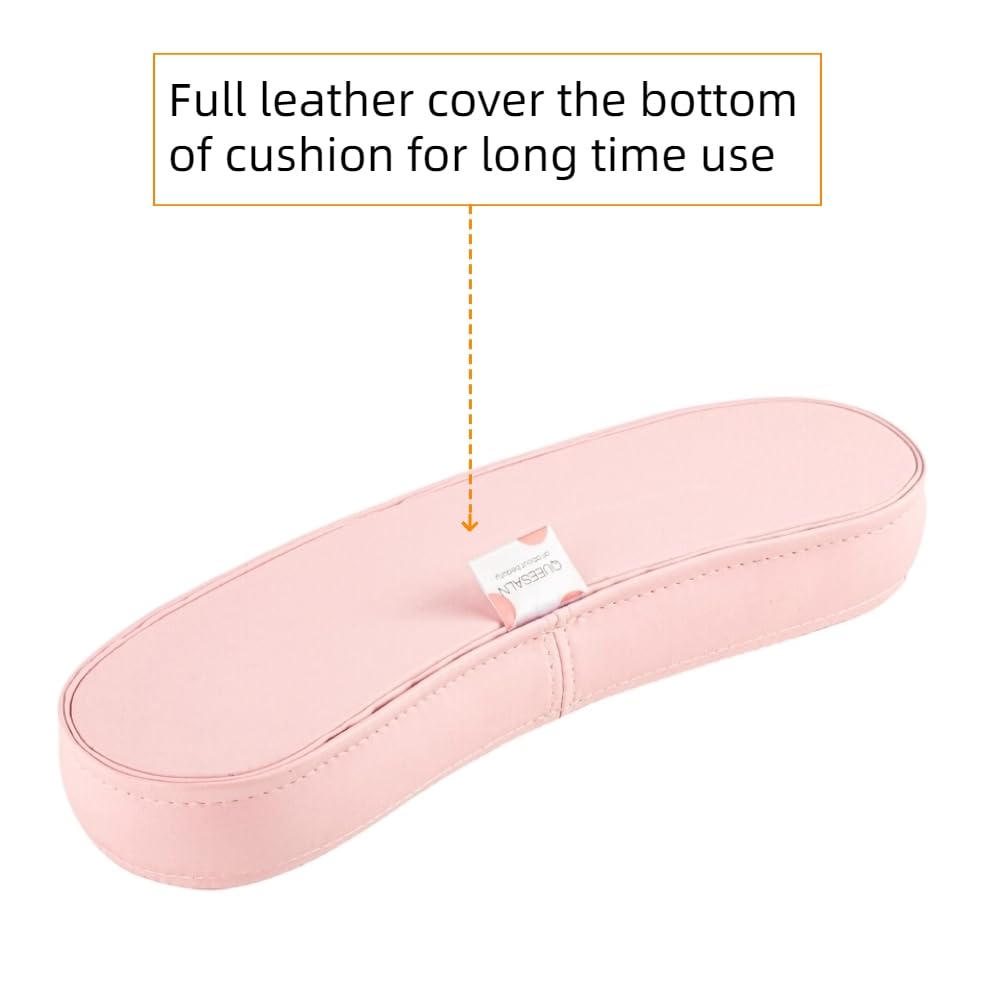 QUEESALN Manicure hand Rest Cushion Pillow Pad, Nail Polish Hand Cushion Pillow, Manicure Table Portable Nail Table Hand Cushion, Nail Art Tools Hand Cushion, Nail SPA Salon Home DIY Nail Tech (Pink)