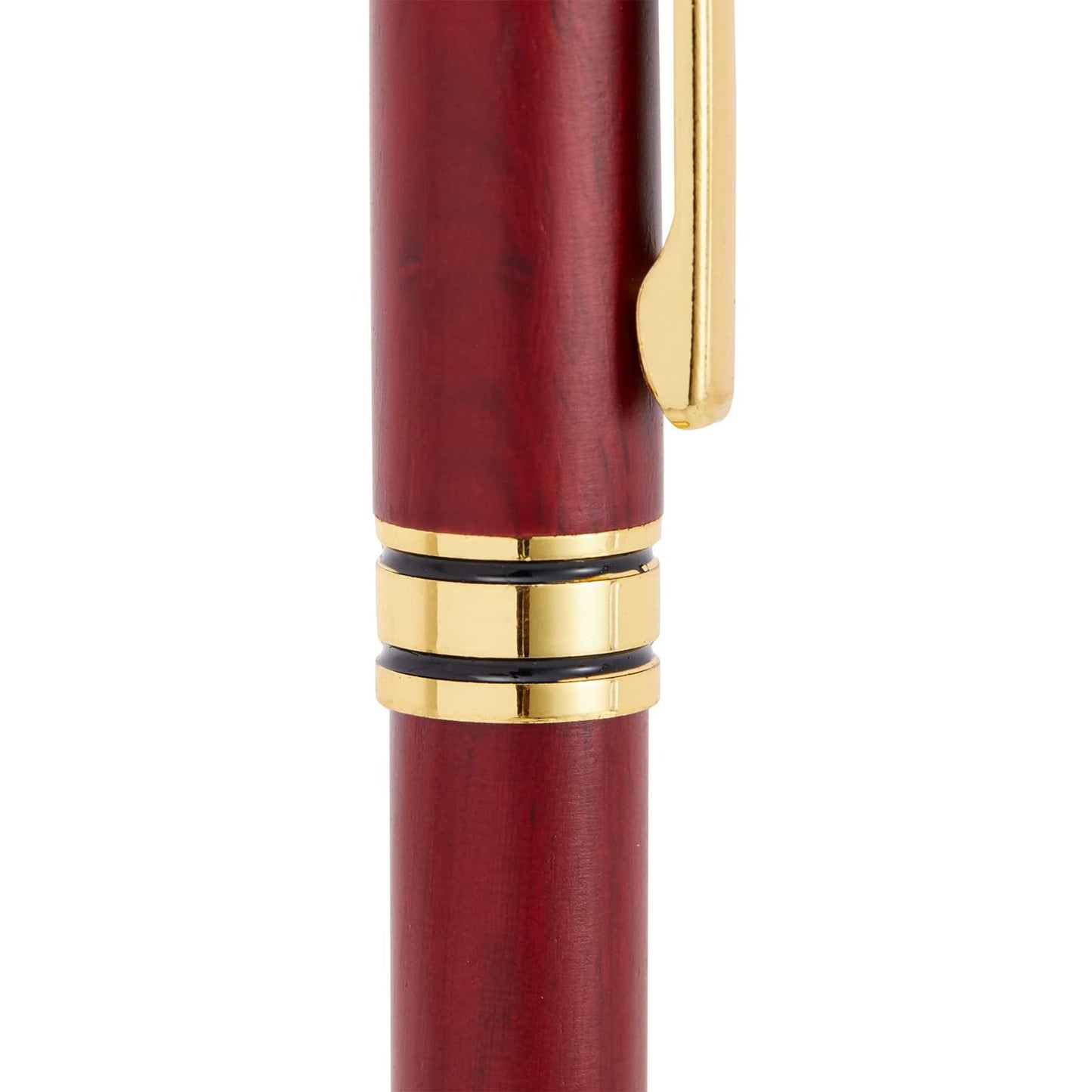 Juvale Rosewood Ballpoint Pen Set - Precision 0.7mm Smooth Writing Pens - Refillable Wood Pencil Set - Executive Business Gift - 2 Count, Brown