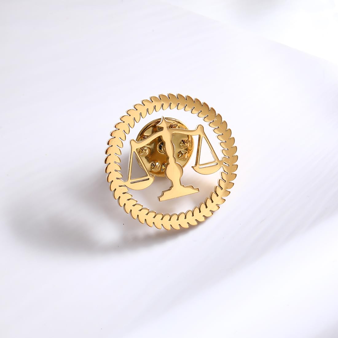 Metal Balance Badges Suit Brooch Libra Scales Brooches For Men (2pcs gold)