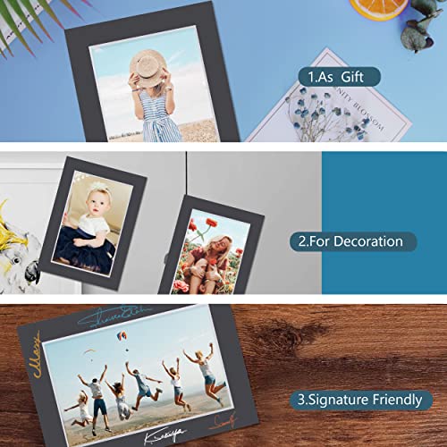 Somime 10 Pack Black Picture Frame 11x14 Mat Board,White Core Bevel Cut Mats 8.5x11, Whole Frame Mat Kit Includes 10 Picture Photo Mattes & 10 Backings & 10 Krystal Sleeve Bags - size: 11x14 10pack black complete set for 8.5x11
