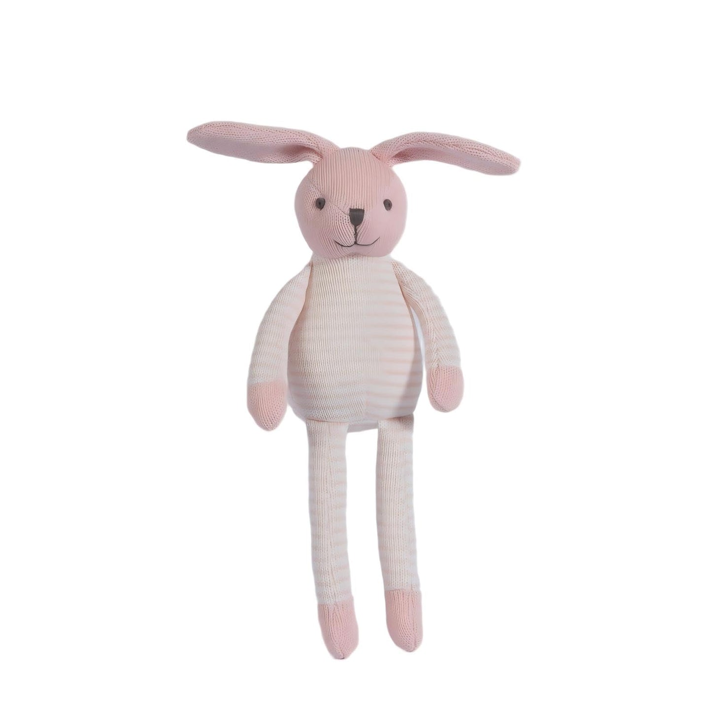 BiluKano Hand Knitted Bunny Plush Toy, 14 Inch Crochet Stuffed Rabbit with Long Floppy Ears - Ultra Soft Sensory Toy for Toddlers, Neutral Easter Gift, Nursery Decor, Baby Shower Present