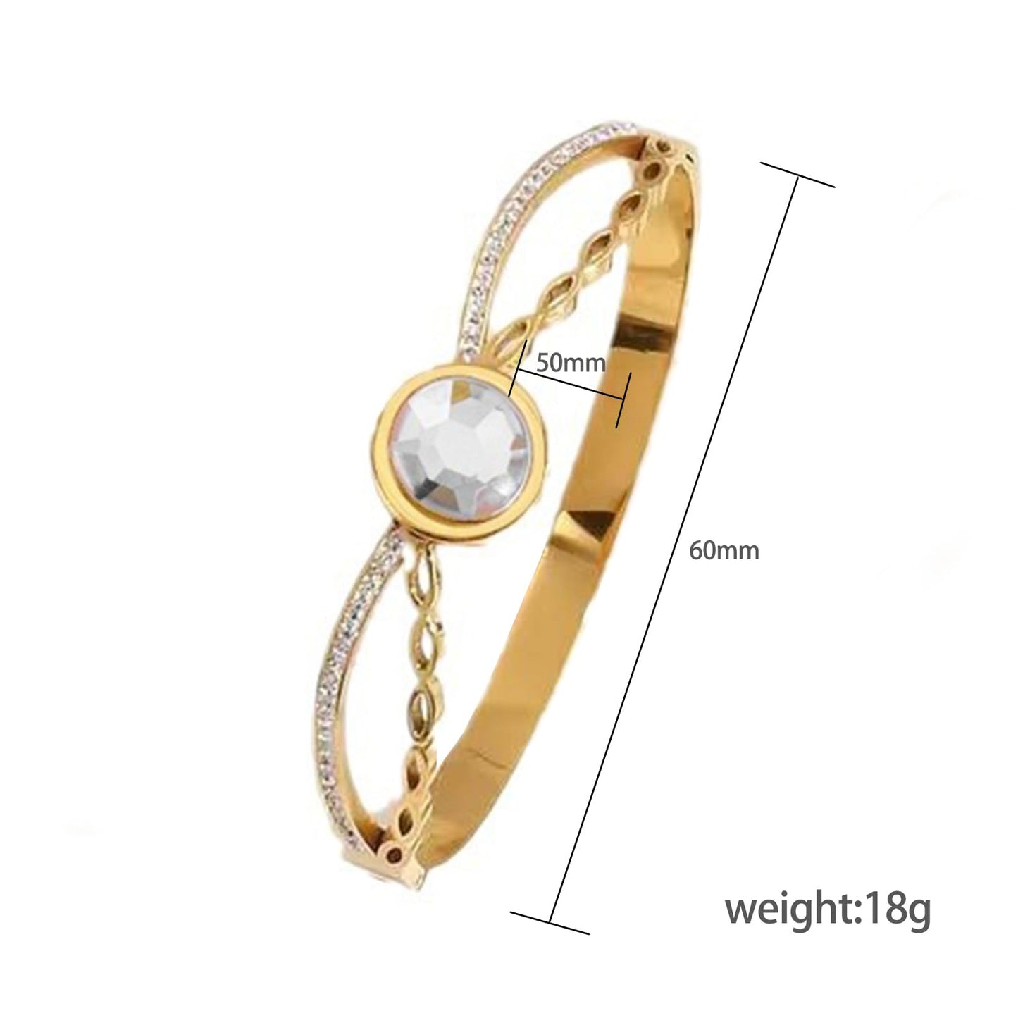 Vbvbip 18K Gold Plated 316L Stainless Steel Bracelets Bangle Collection - 12 Unique Designs + Matching Diamond-Accent Titanium Steel Chain, Gift for Women