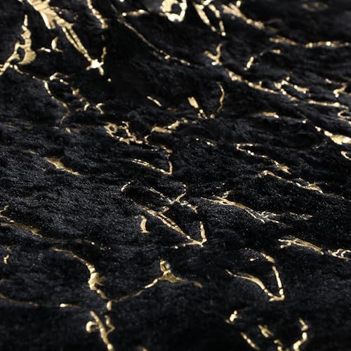 Arrowbash 48 Inch Christmas Tree Skirt Decor, Gold Marble Pattern, Black