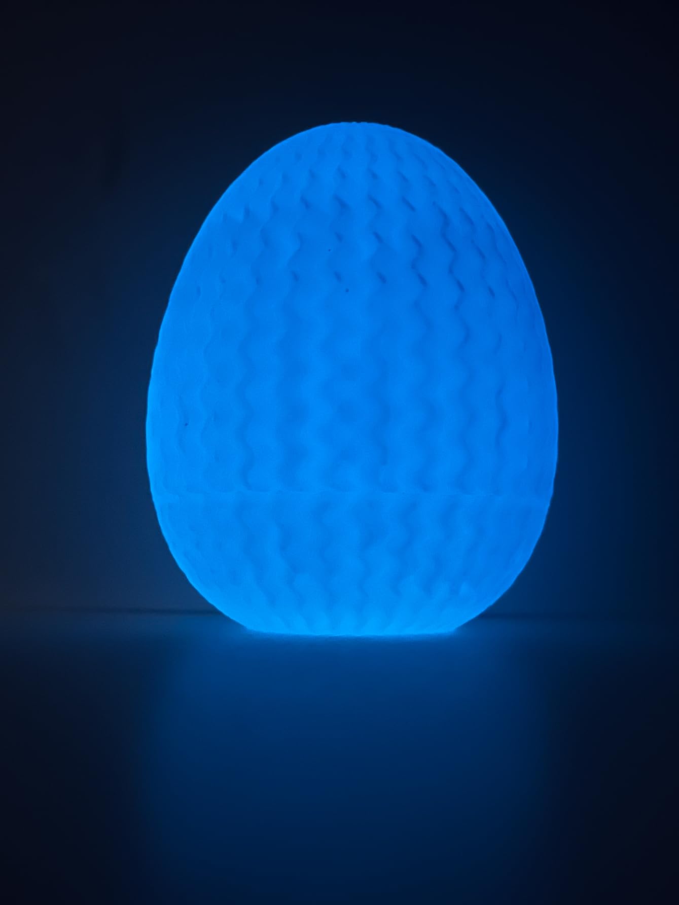 Mystery Egg Maze Puzzle Box - Reusable 3D Printed Brain Teaser with Hidden Compartment for Cash & Treasures, for Birthday, Christmas, Halloween and Easter for Kids & Adults (White/Luminous Blue)