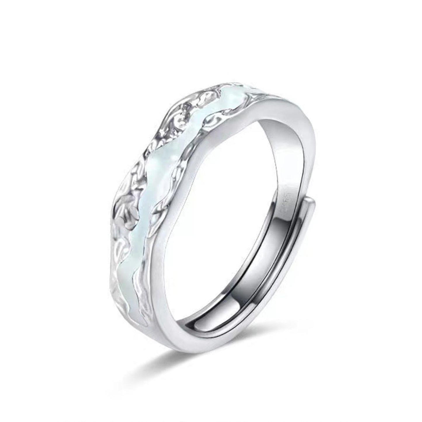 DIOWUS Lymphatic Magtherapy Luminous Ring For Men Women, Titanium Ion Therapy Acupuncture Unclog Bloodstream Lymph Nodes Light Up Hope Adjustable Finger Ring Jewelry Gift For Couple (for Men)