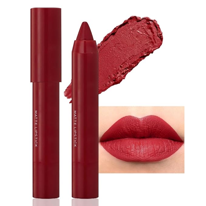 BINGBRUSH Crayon Matte Longwear Lipstick Pack Set,Moisture Smooth Color Stick Ultimate Lip Crayon for Makeup Collection - Waterproof Velvet Lipgloss (10#, 1 Count (Pack of 1))