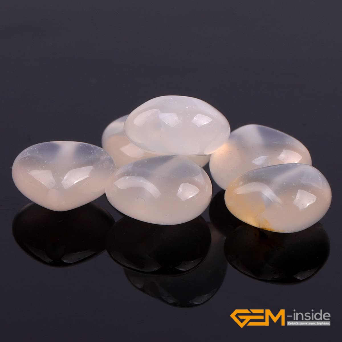 GEM-Inside 10mm Heart Charms Natural Light Gray Agate Gemstone Stone Beads for Jewelry Making Full 15" Strand Power Energy Healing Chakra Stone Beads