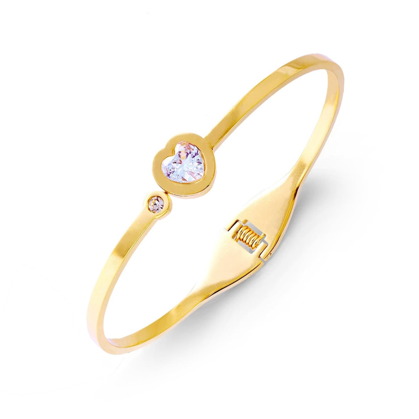 Vbvbip 18K Gold Plated 316L Stainless Steel Bangle Bracelet Collection - 12 Unique Designs + Matching Diamond-Accent Titanium Steel Chain, Gift for Women