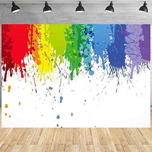 Paint Splash Party Backdrop Colorful Painting Art Photography Background MEETSIOY Abstract Oil Painting Photo Booth Props Banner Birthday Party Supplies Photo Backdrop 5x3ft BJZSMT11 - size: 5x3ft
