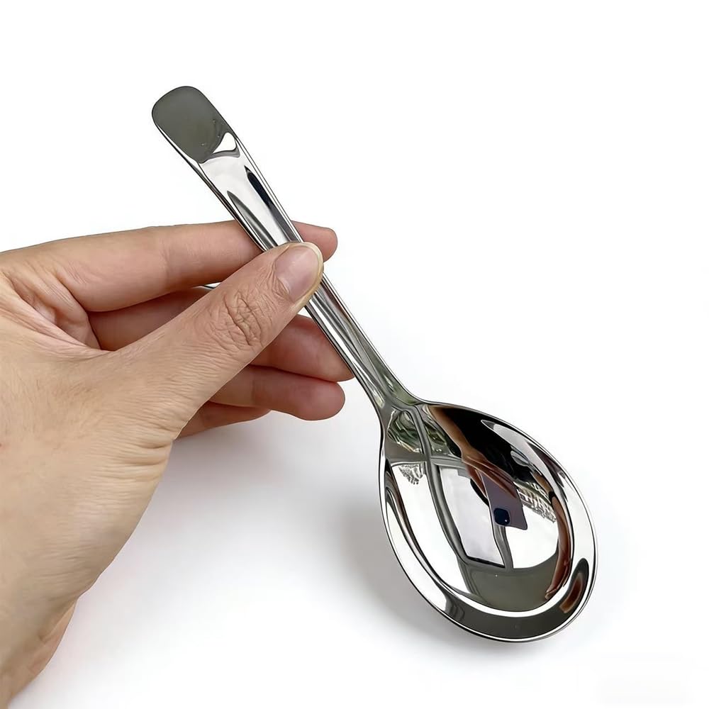 ZDFQly 6.7 Inches Soup Spoons, 2 Pieces Premium 18/10 Stainless Steel Table Spoons, Deep Bowl, Perfect for Pho, Ramen, Noodles, Wonton, Dumpling, Rice, Silver, Dishwasher Safe