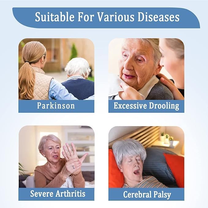 Silicone Adult Bibs with Crumb Catcher, Washable and Adjustable Adult Bibs for Elderly Men Women Seniors