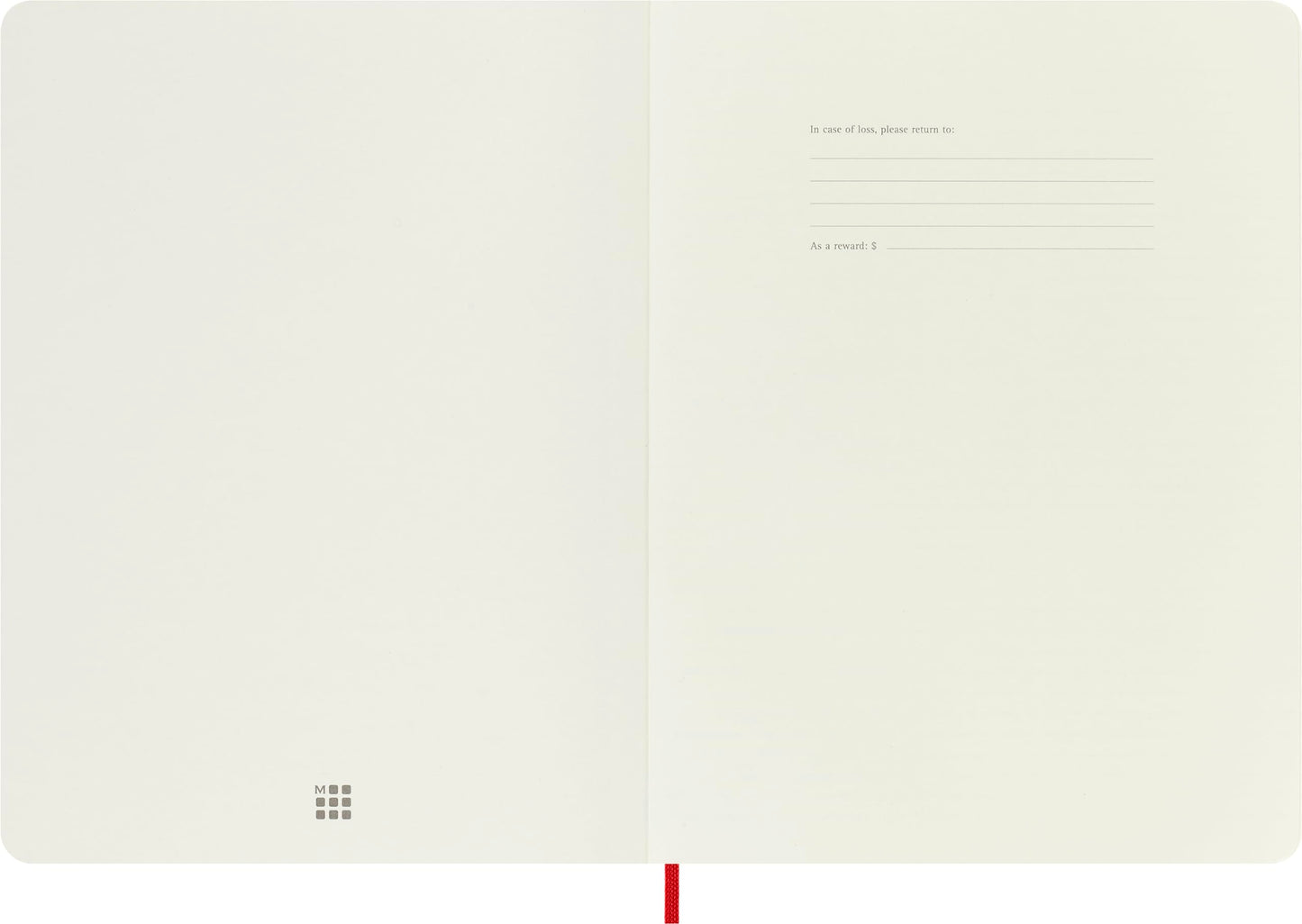 Moleskine Classic Notebook, Soft Cover, XL (7.5" x 9.5") Plain/Blank, Scarlet Red, 192 Pages