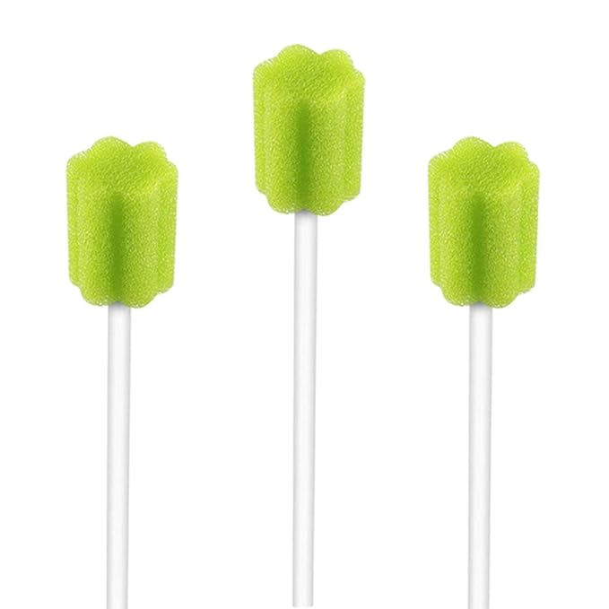 Wellgler's Disposable Oral Swabs，Mmouth Swabs for Elderly (50 green)