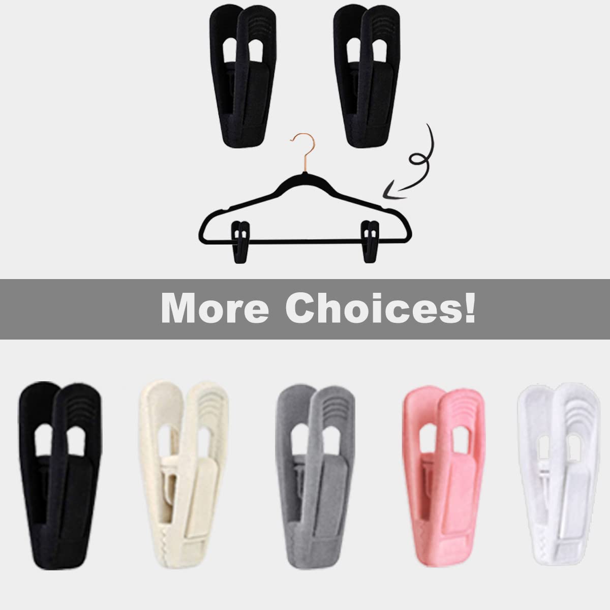Black Velvet Hangers Clips 40 PCS (40 Count)