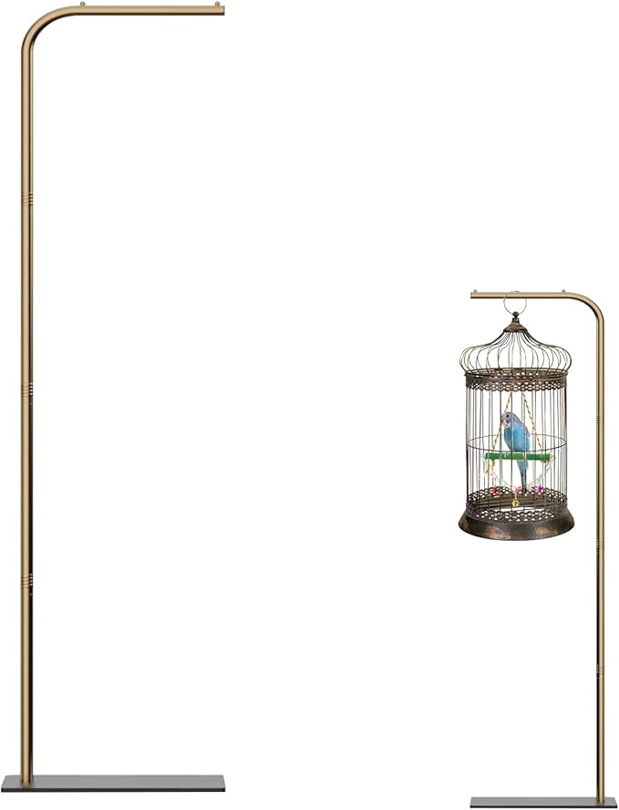 TBTFW 67 Inch High Hanging Bird Cage Stand, Bird Feeder Stand with Base