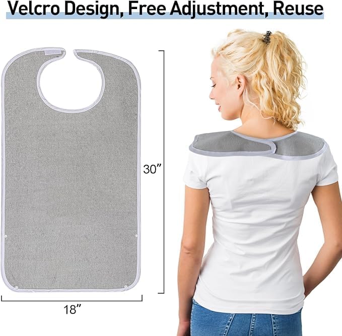 Pozico Adult Bibs for Eating Women/Men/elderly Washable,Waterproof, Clothing Protectors & Adult Bibs with Debris Trap