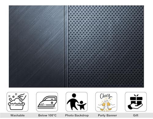 9x9ft Sleek Metal Panel Backdrop with Brushed and Perforated Steel Surfaces Photography Background for Modern and Industrial Party Tapestry Decorations Banner Photo Booth Props - size: 9x9ft
