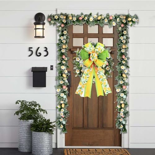 2 Pack Spring Tulip Wreath Bows, 20.87 Inch Wired Edge Floral Bows