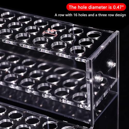 WAYUTO 144 Holes Acrylic Pencil Holder Pen Storage Rack Marker Display Stand Makeup Brush Organizer Stationery Supplies Holder for Desktop 3-Tier