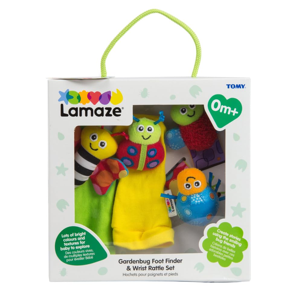 Lamaze Gardenbug - Baby Foot Finder Socks & Wrist Rattle Set - Sensory Development Toys - Newborn Baby Essentials