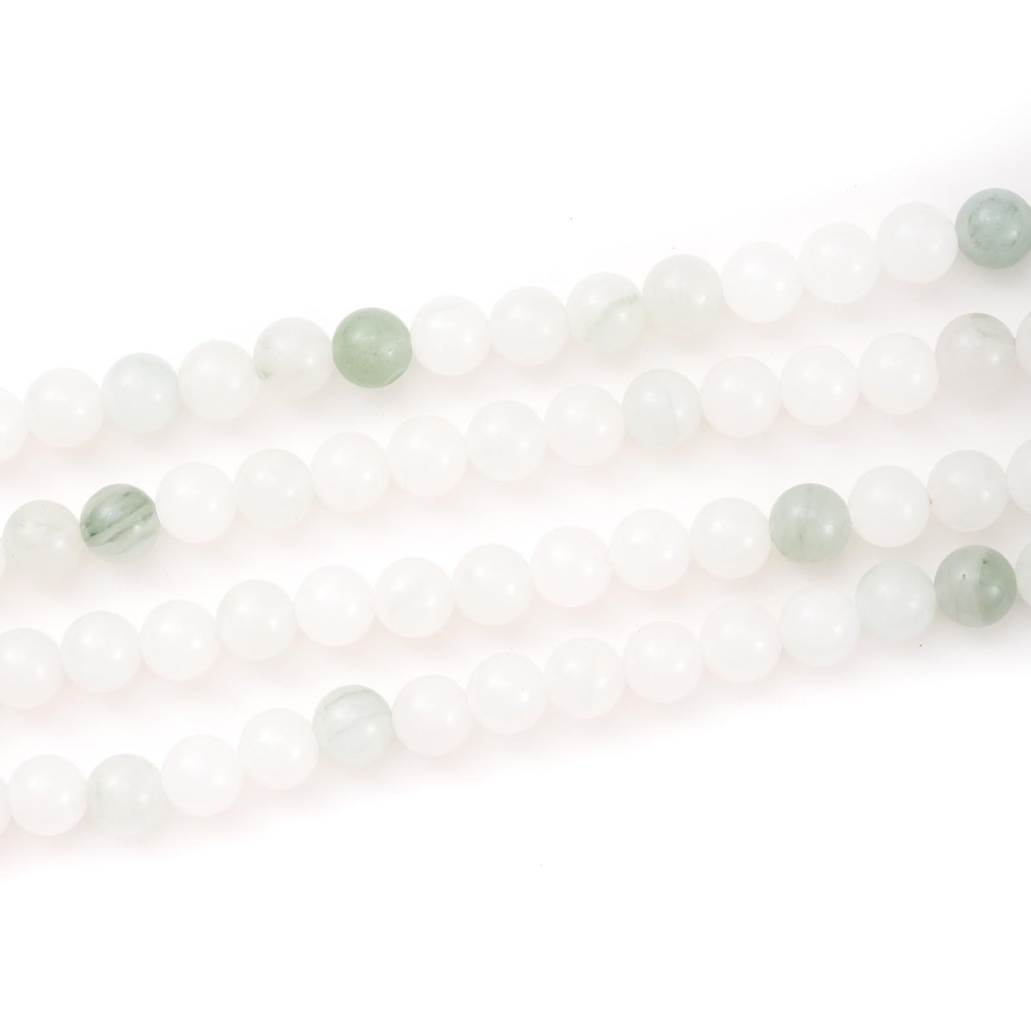 8mm 45pcs DIY Natural White Jade Stone Beads Round Healing Crystal Gemstone Loose Beads for Jewelry Making Handmade Bracelet Necklace