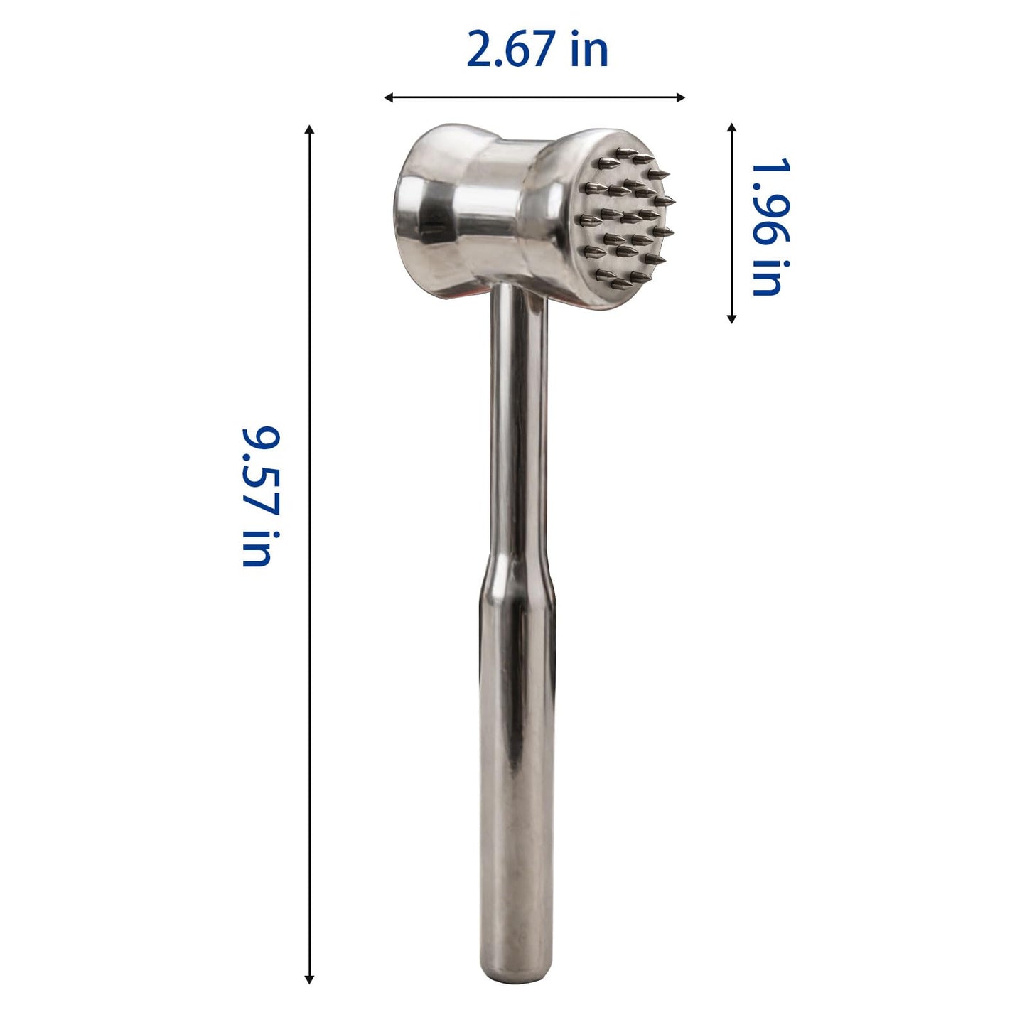 Dual-Sided 2-in-1 Stainless Steel Meat Tenderizer Tool, Meat Mallet Hammer with Meat Tenderizer Needles, Professional Kitchen Tool for Tenderizing Steak, Chicken and Beef, Easy-Grip Easy to Clean